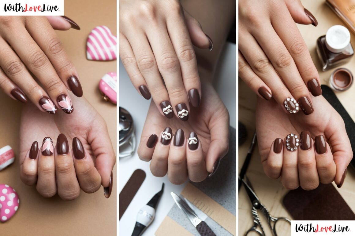 Chocolate Glazed Nail Design Ideas