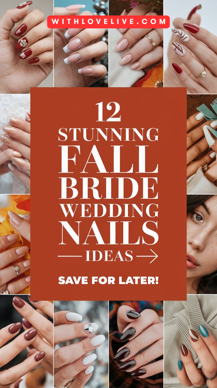 Fall Bride Wedding Nails Ideas-pin