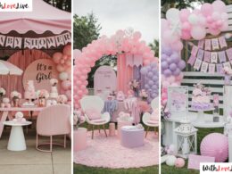 Outdoor Pink Winter Wonderland Baby Shower Ideas