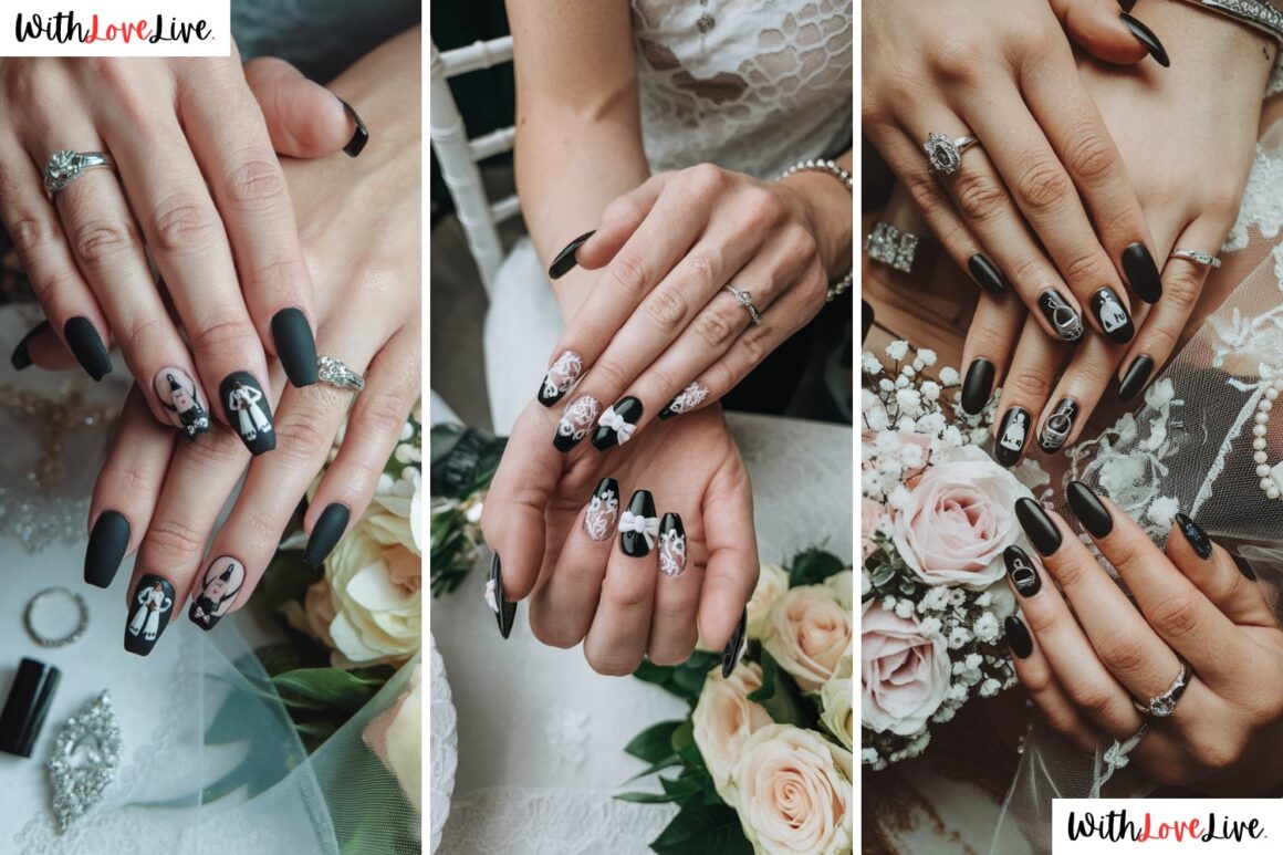 black wedding naills