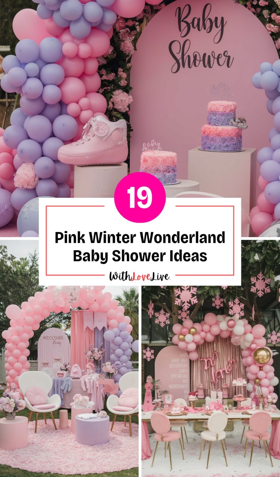 19 Outdoor Pink Winter Wonderland Baby Shower Ideas - WithLoveLive