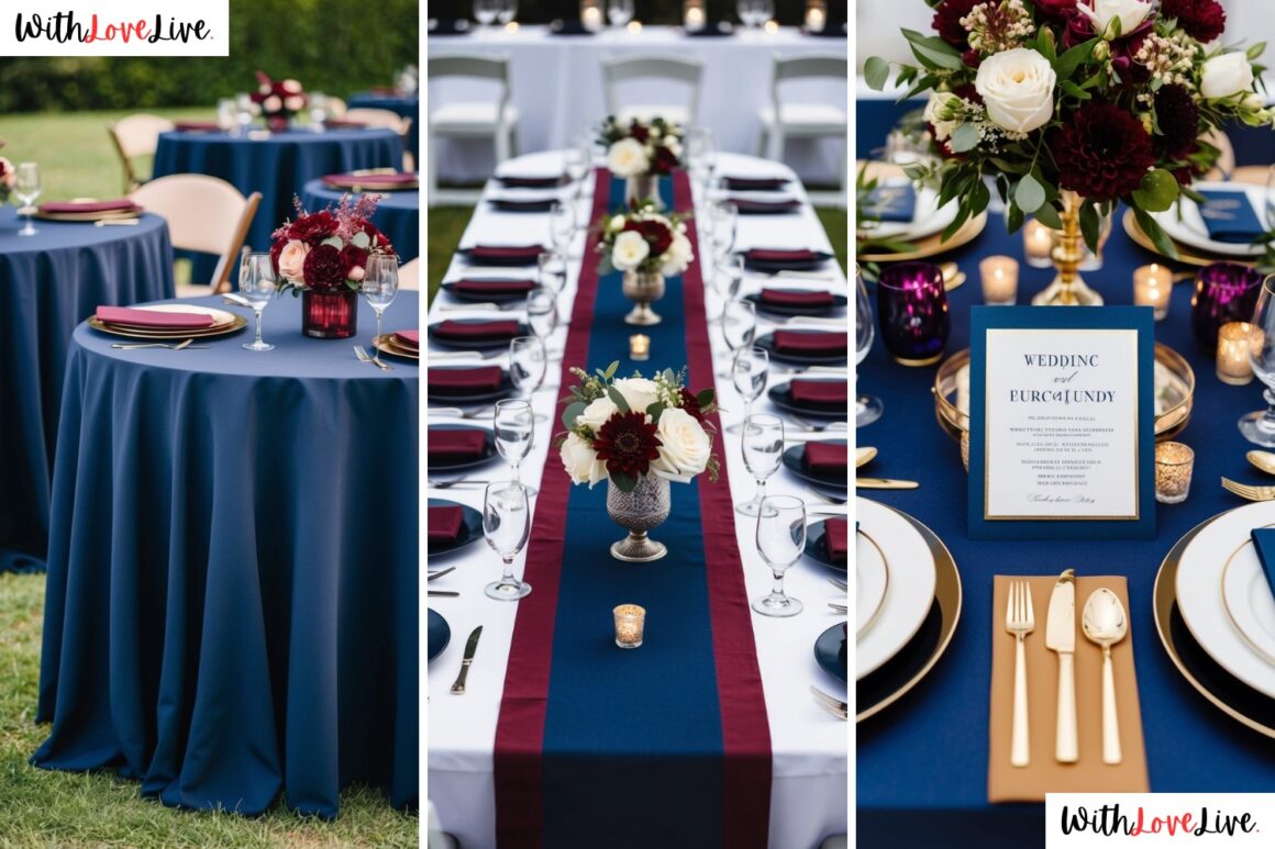 Navy and Burgundy Wedding Theme Ideas