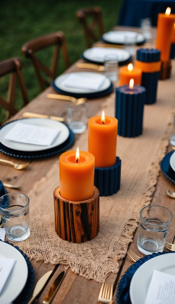 21 Burnt Orange And Navy Blue Wedding Ideas - WithLoveLive