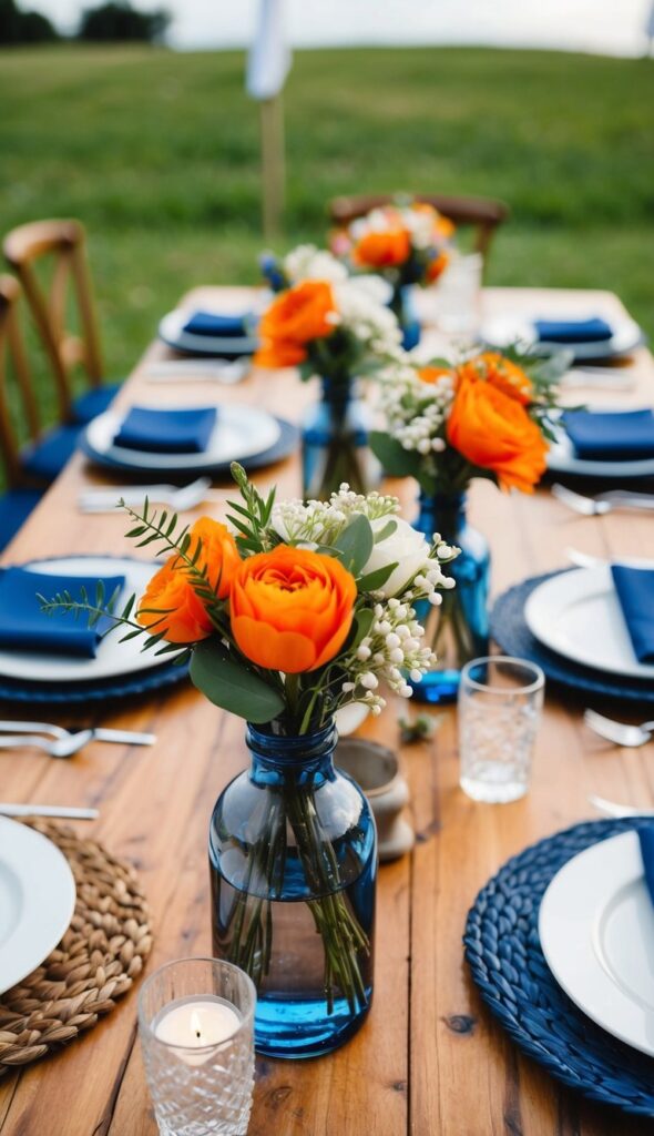 21 Burnt Orange And Navy Blue Wedding Ideas - WithLoveLive