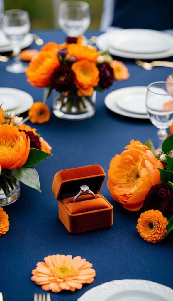 21 Burnt Orange And Navy Blue Wedding Ideas - WithLoveLive