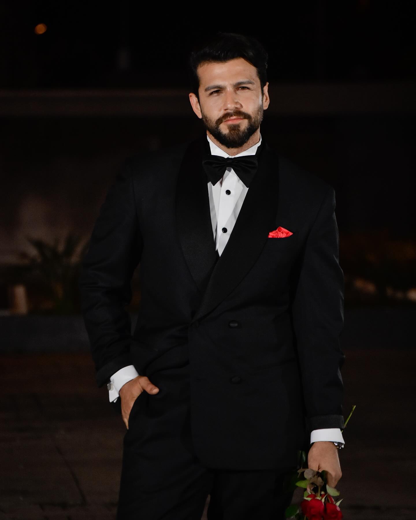 Black Tuxedos with Red Accent