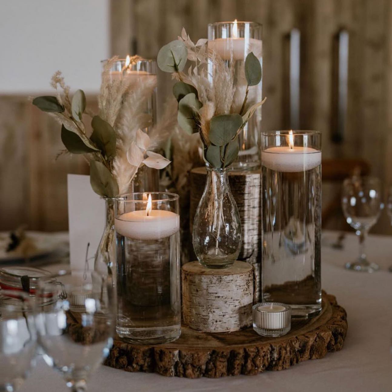 Rustic Floating Candle Cluster