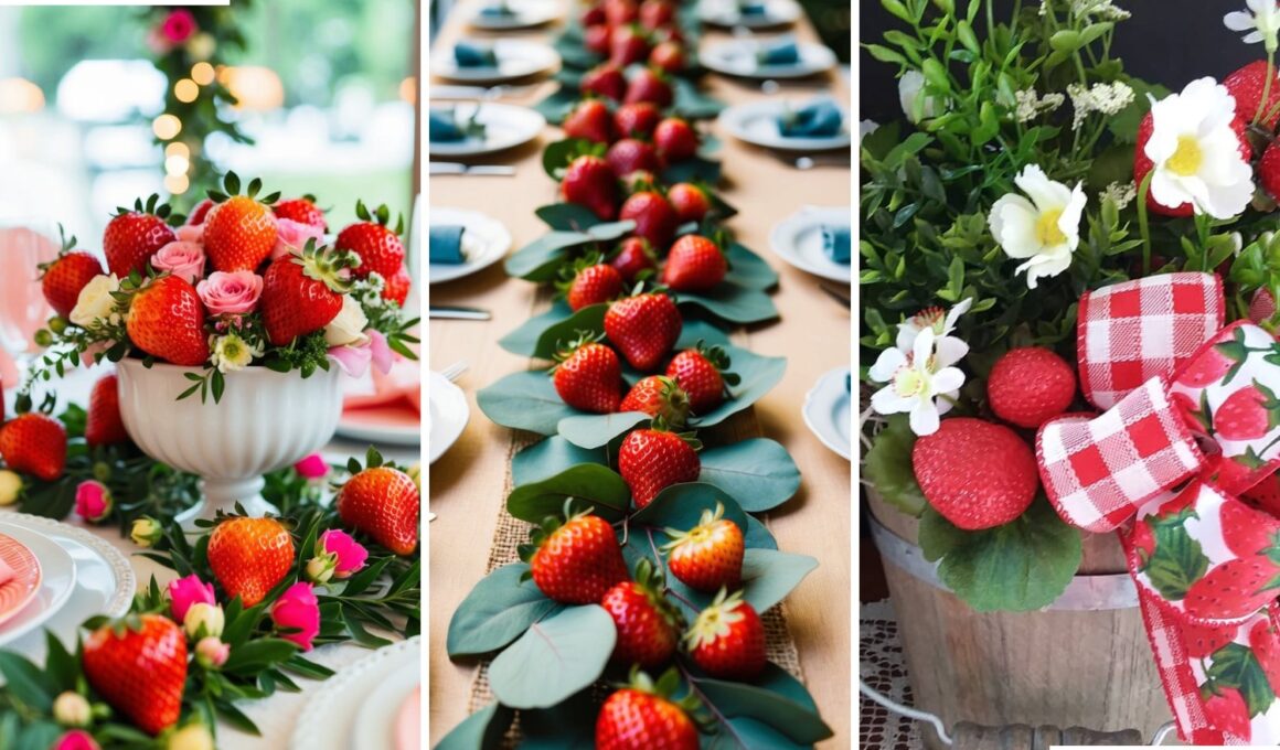 Strawberry Centerpiece Ideas-P