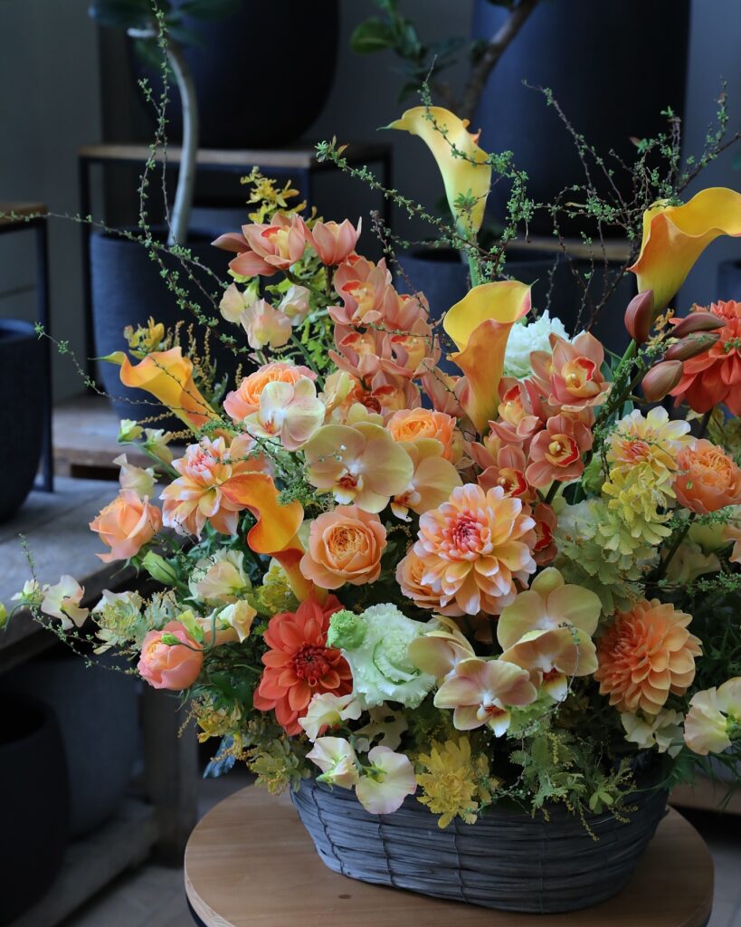 Peach & Yellow Flower Arrangement