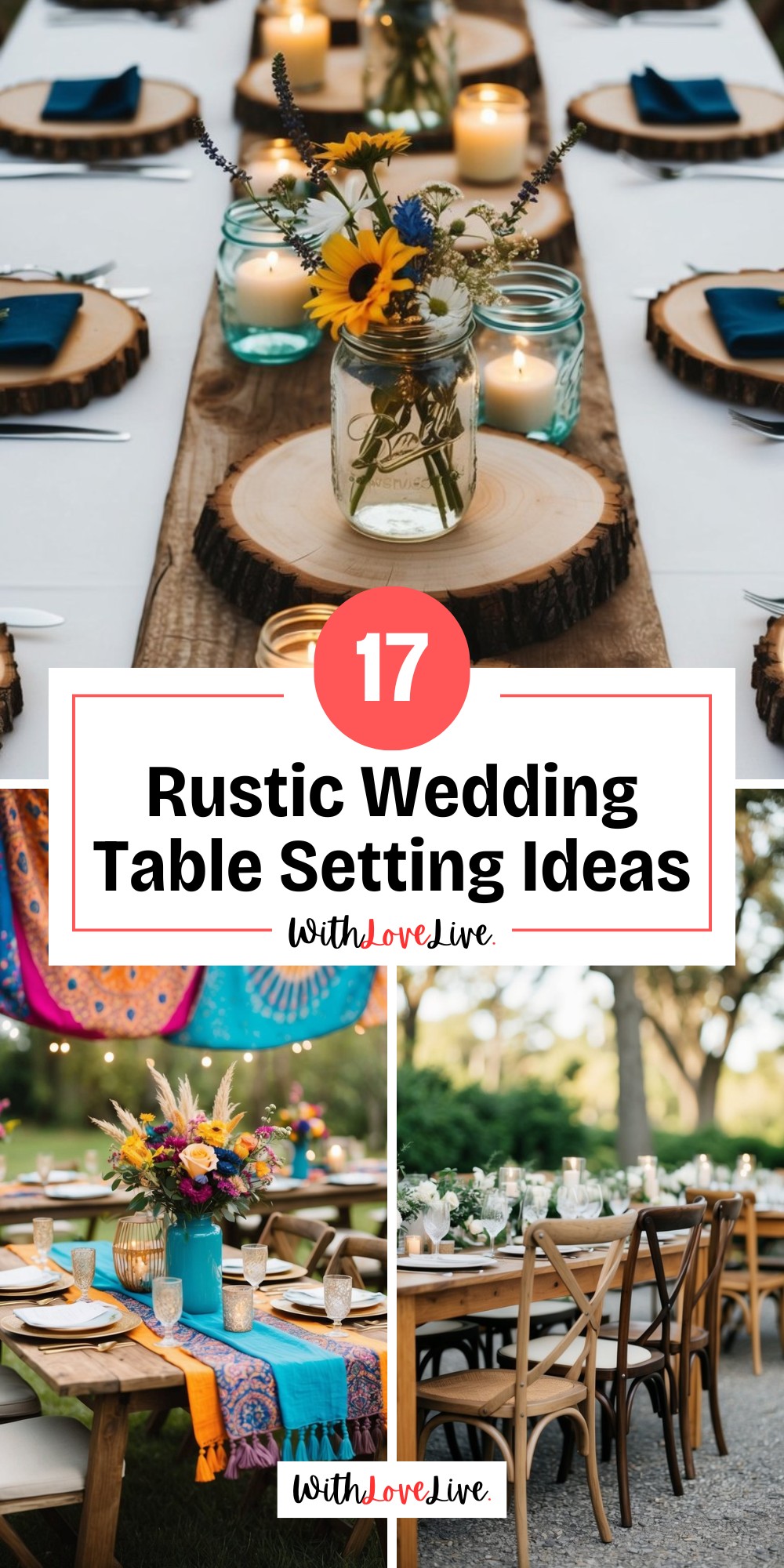 Rustic Wedding Table Setting Ideas-pin