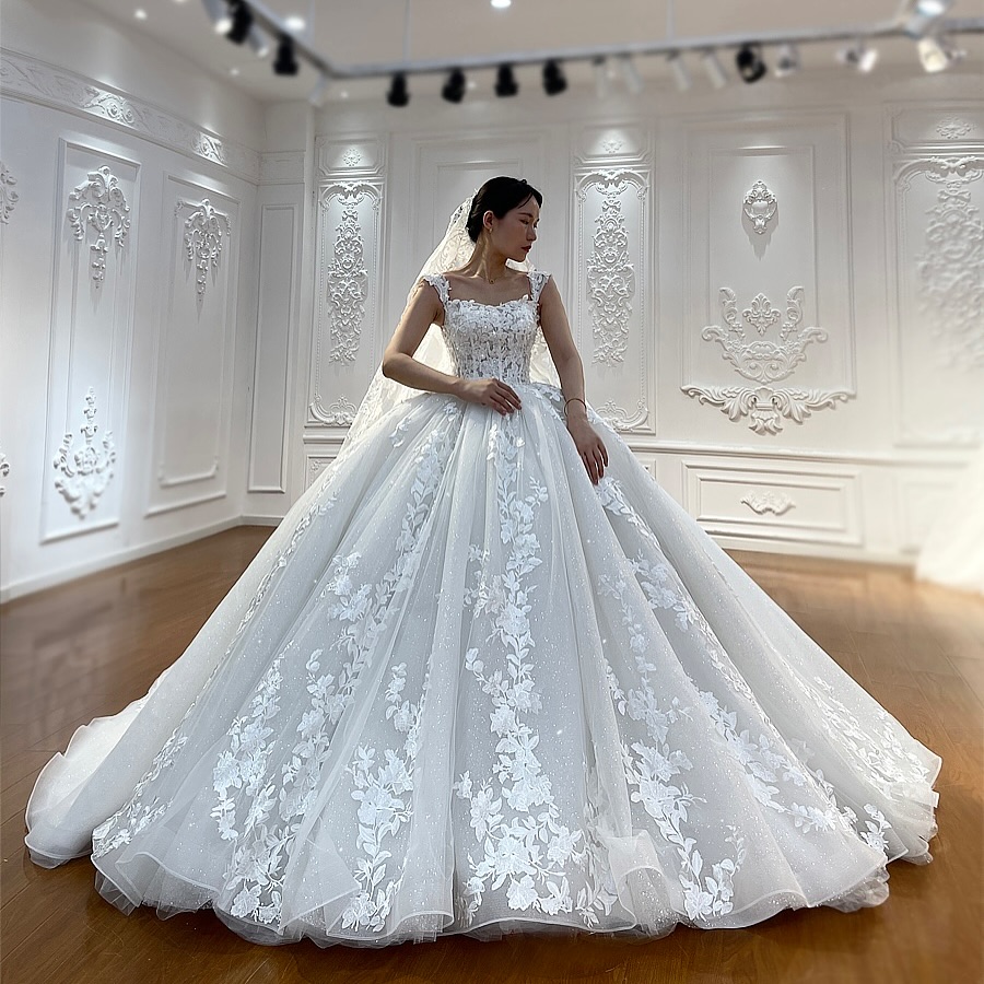 Ball gown dresses with intricate beading