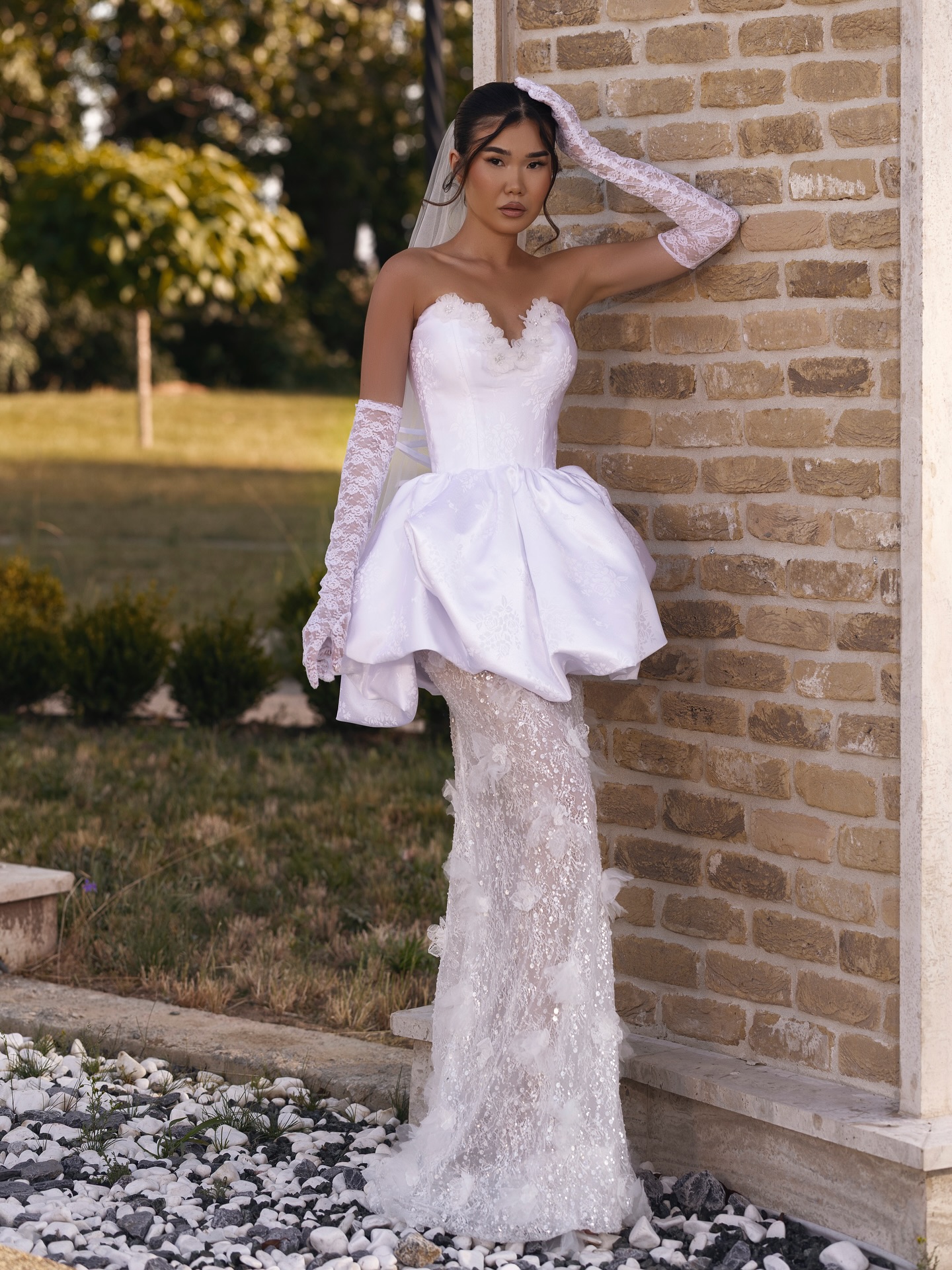 Detachable mermaid skirts for versatile bridal looks