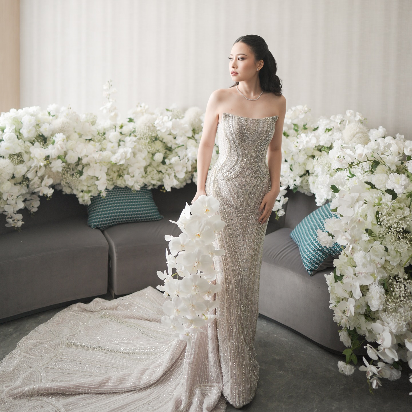 Embellished bodices with Swarovski crystals