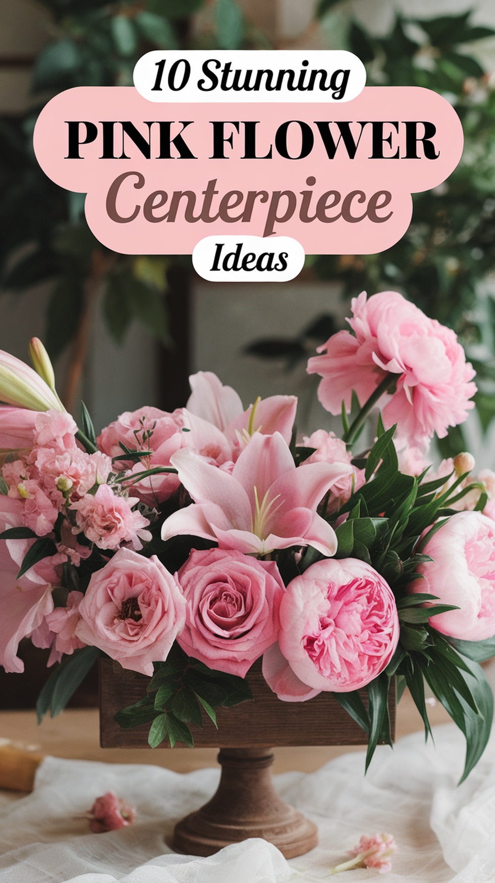 Stunning Pink Flower Centrepiece Ideas-pin