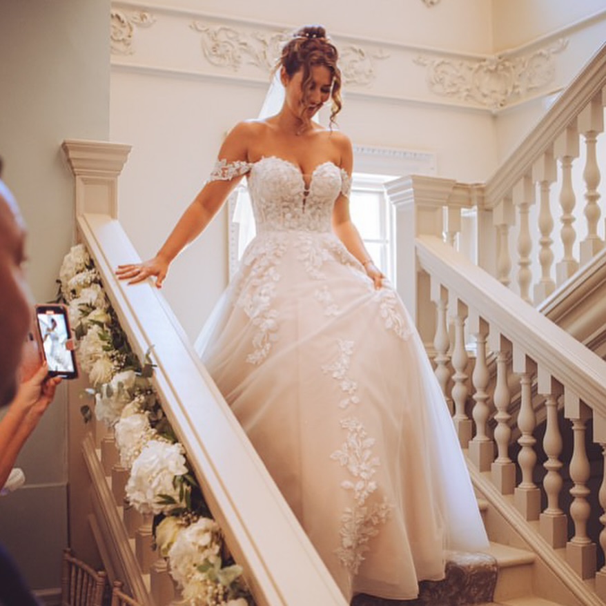 Strapless sweetheart neckline gowns