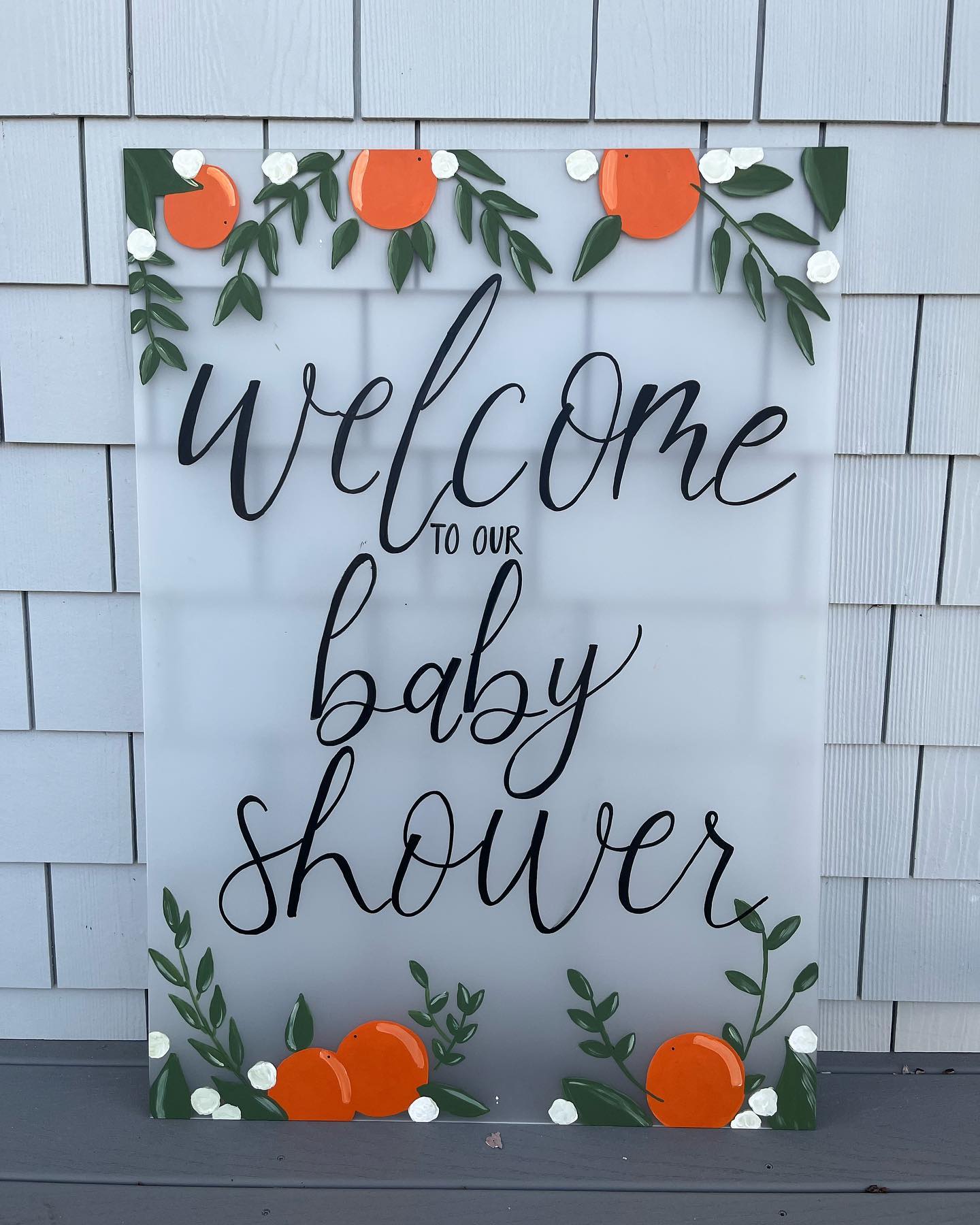 Berry Patterned Welcome Sign
