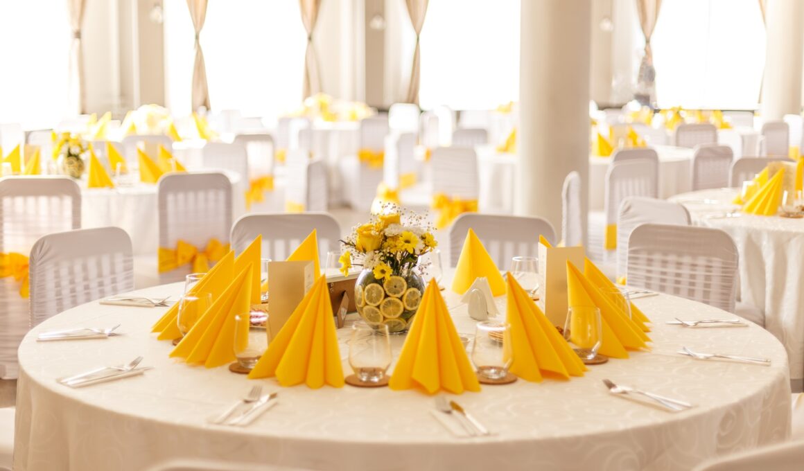 Wedding table settings