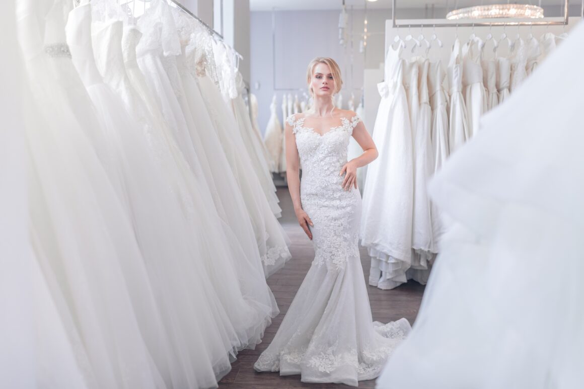 Young woman in a wedding dress