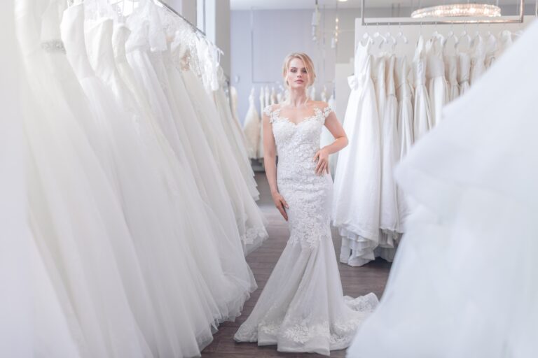 Young woman in a wedding dress