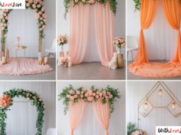 Cute Pink and Orange Wedding Backdrop