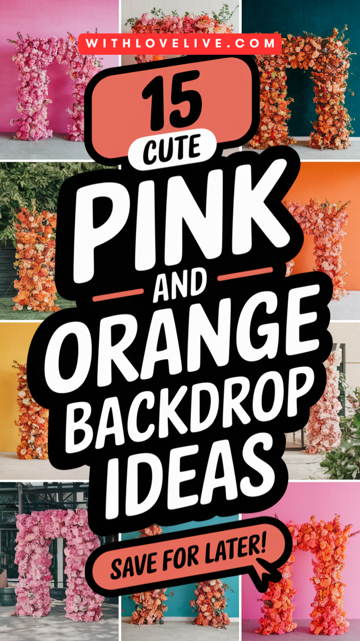 Cute Pink and Orange Wedding Backdrop Ideas-pin