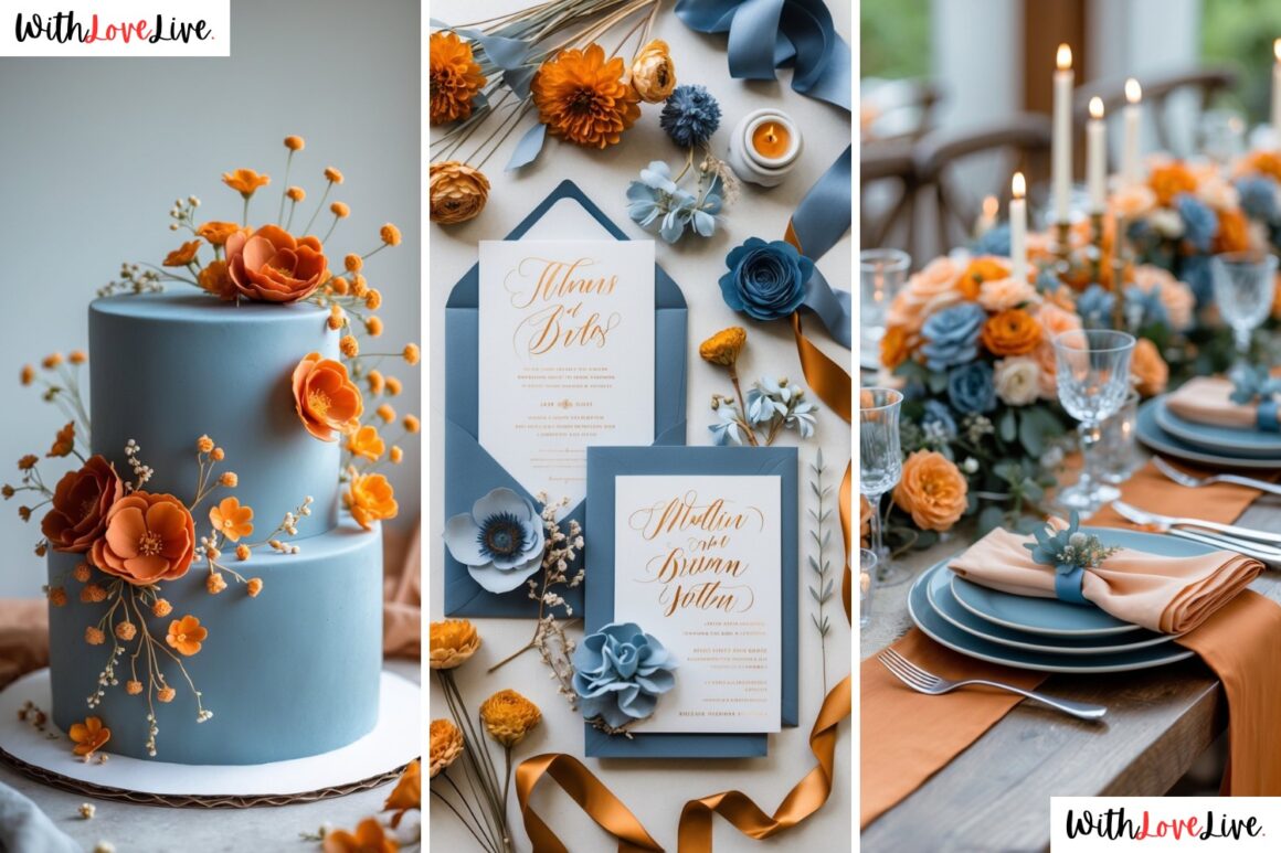 Dusty Blue and Burnt Orange Wedding