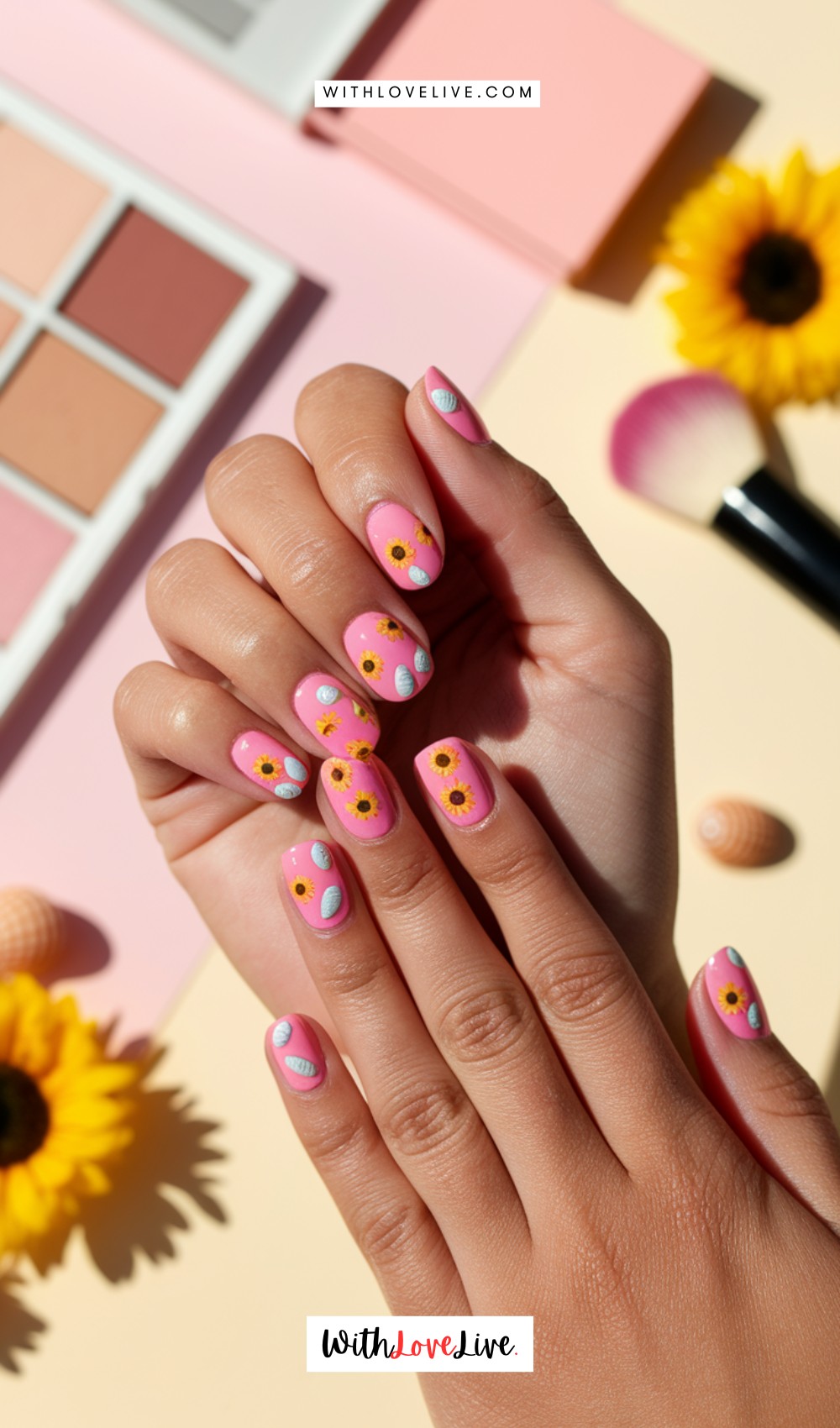 Freehand Summer Nail Design