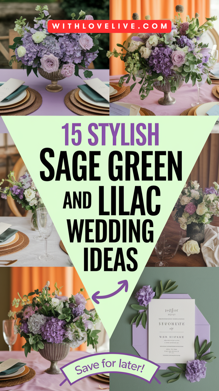 Stylish Sage Green and Lilac Wedding Ideas-pin