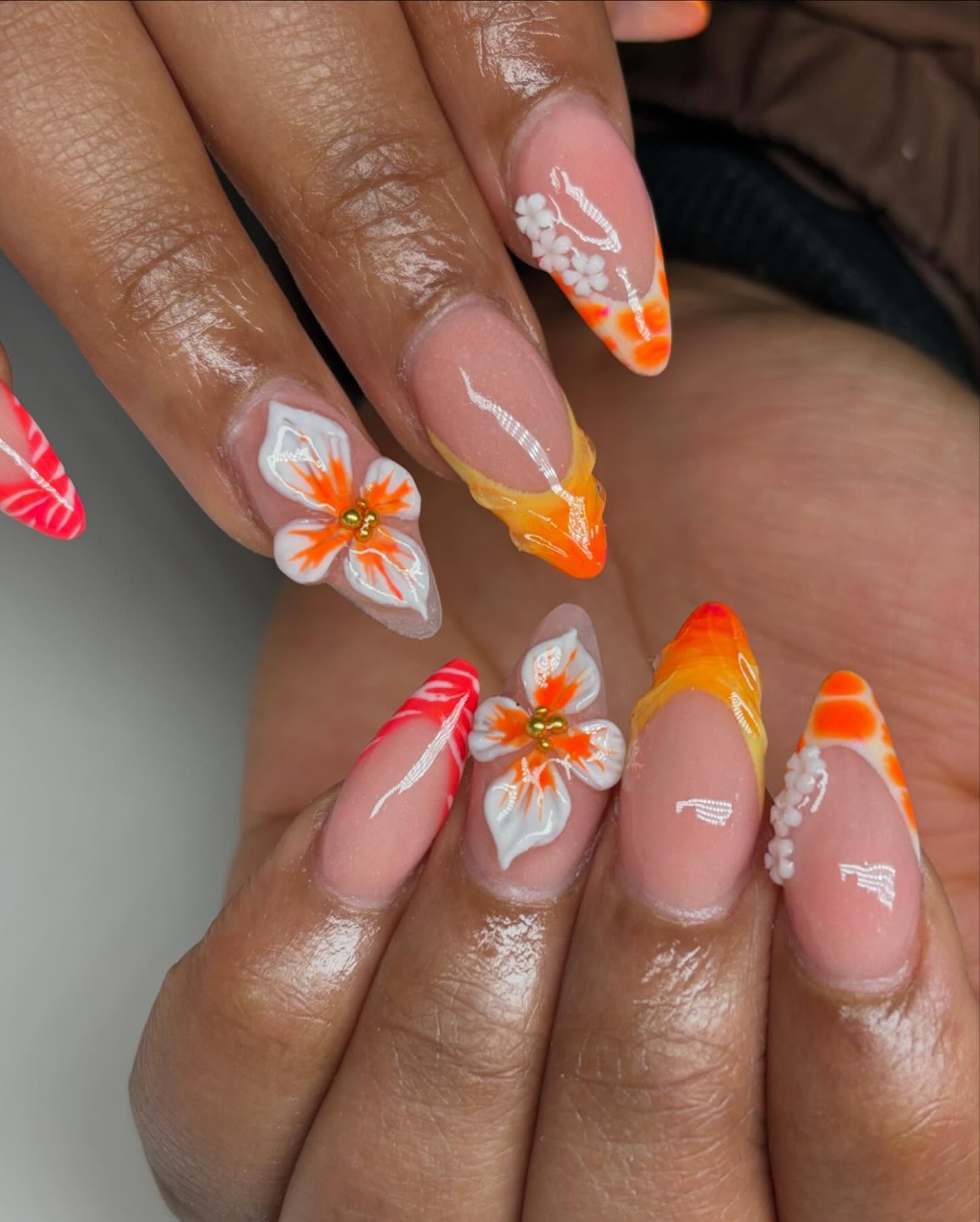 Flowers Vacation Nails