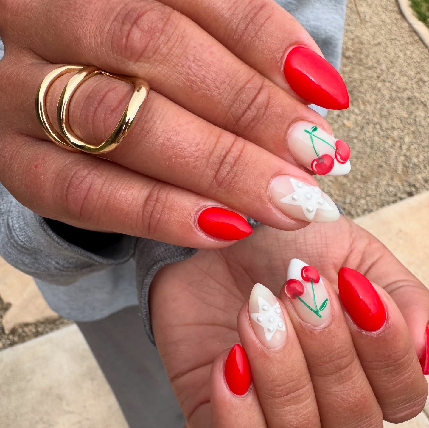 Red Glam Summer Nails