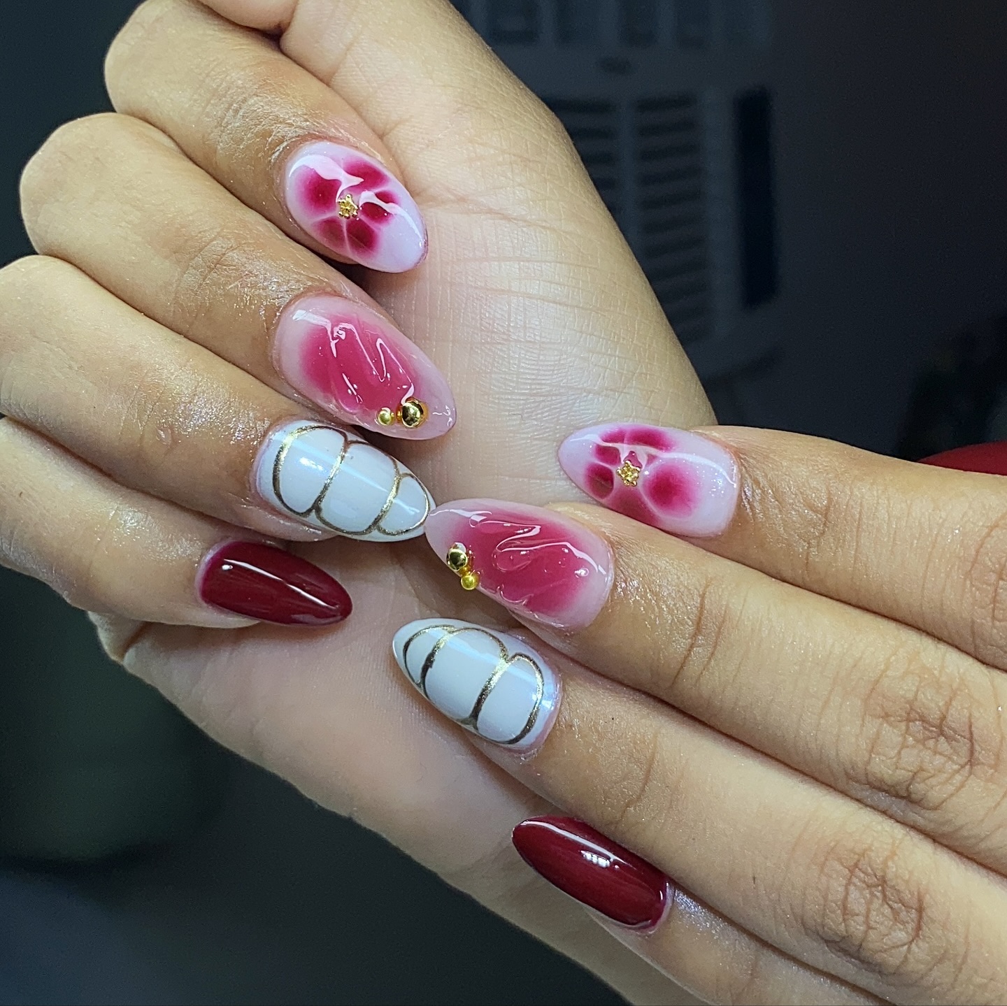 Cute Burgundy Summer Nails