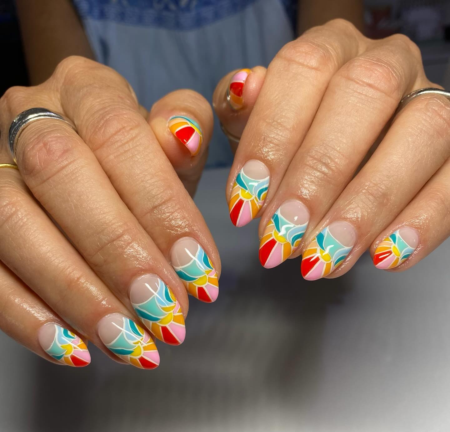 Patterned Summer Vacation Nail Design