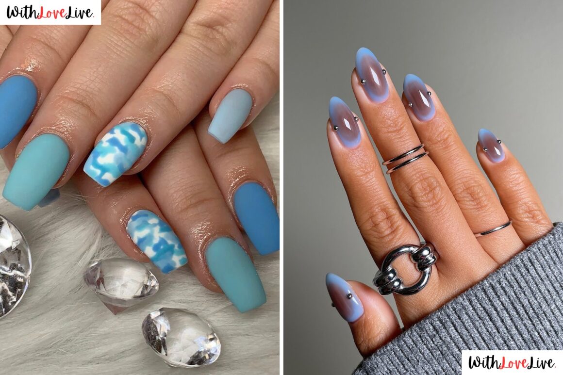 Dusty Blue Wedding Nails