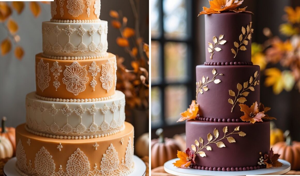 Fall Wedding Cake Designs