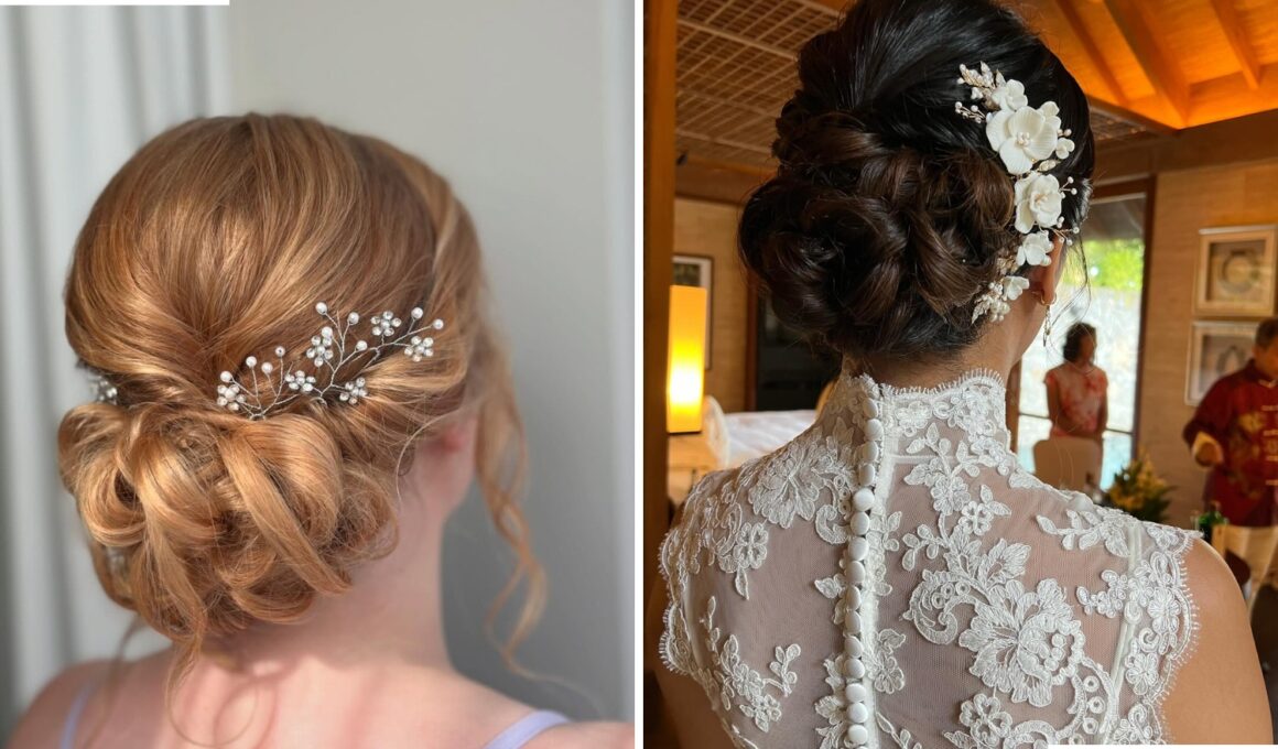 Flower Bun Wedding Bride Hairstyle Ideas