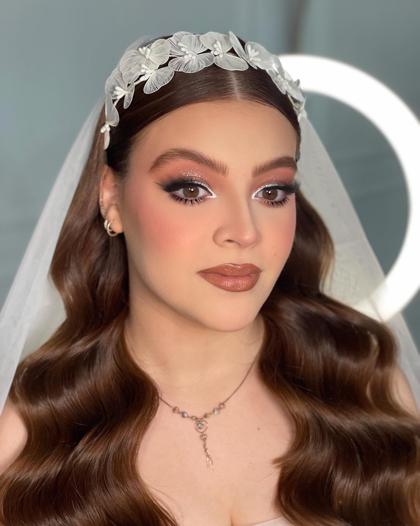 Floral Crown with Loose Waves