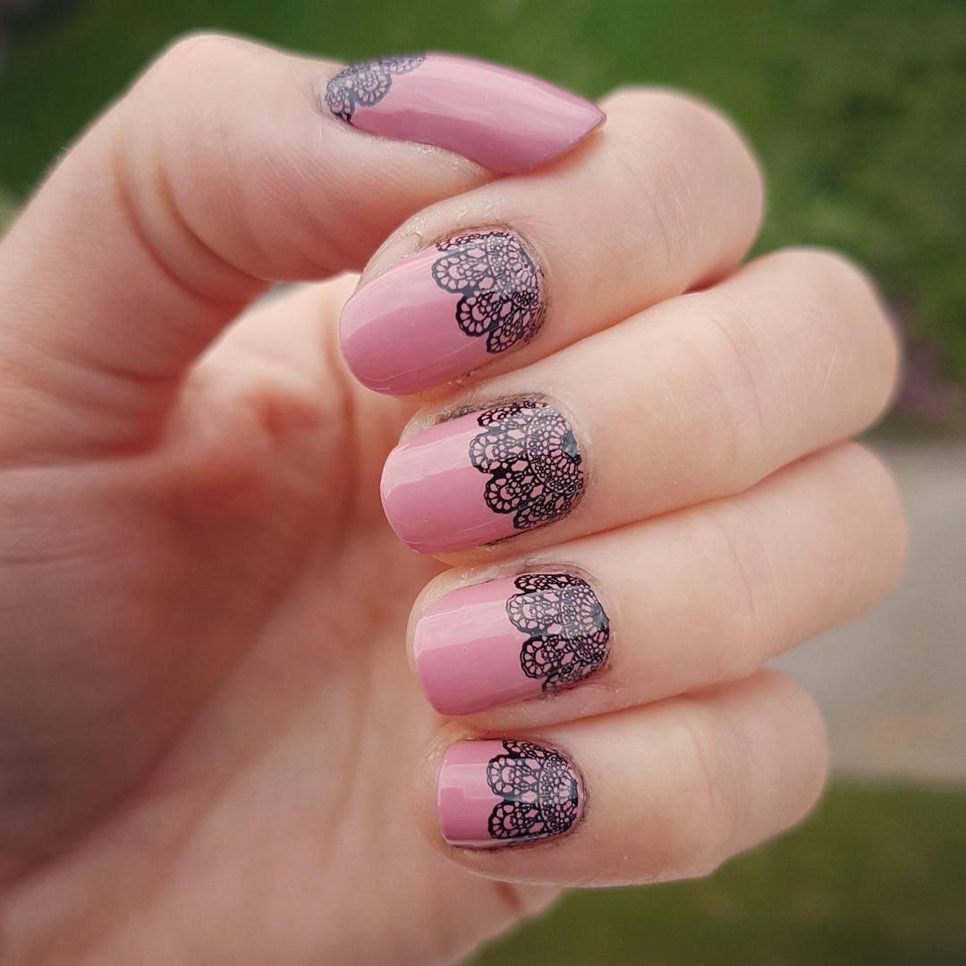 Dusty Rose with Lace Detail