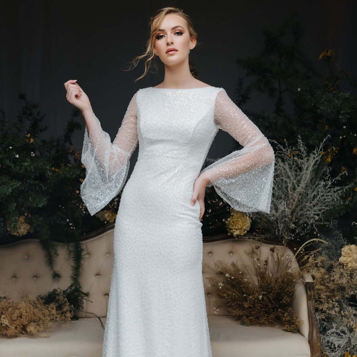 High-Neck Sheath Dress