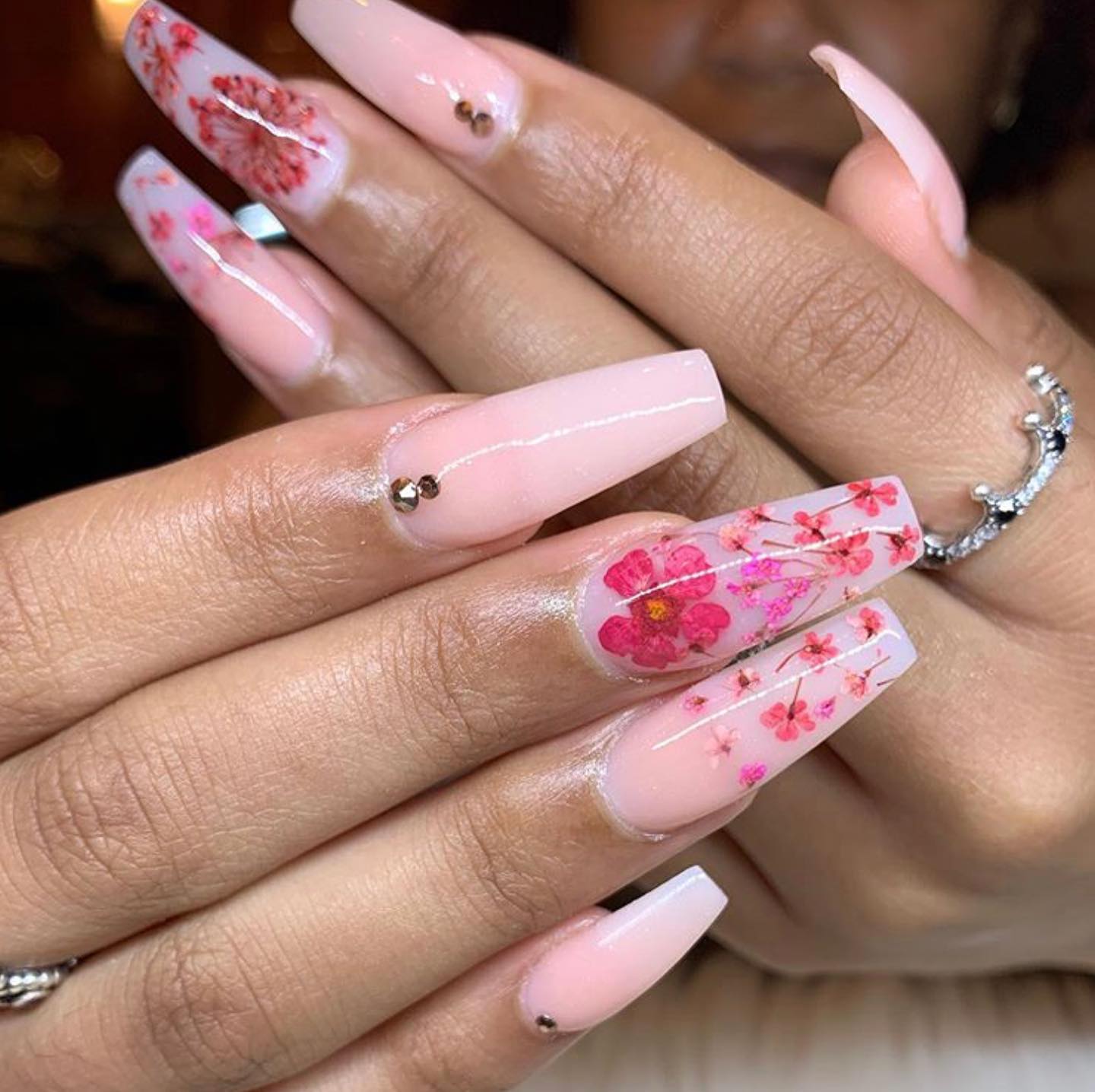 Sheer Nude with Tiny Rosebuds