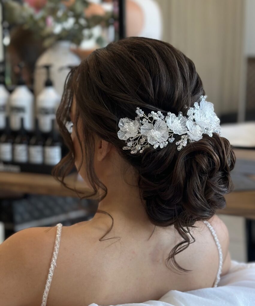 Braided Bun with Big Statement Bloom