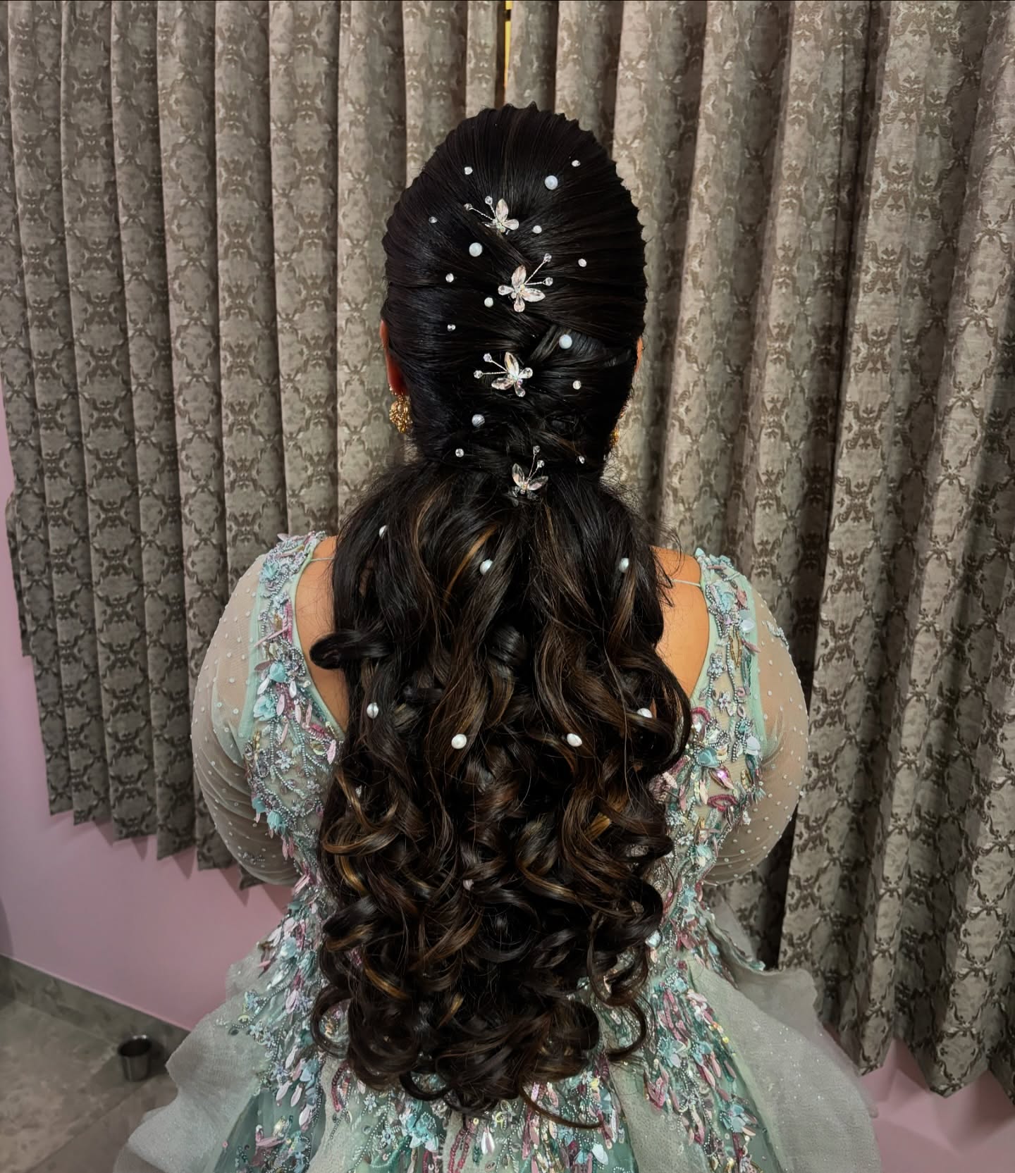 Braided Hair with Flowers