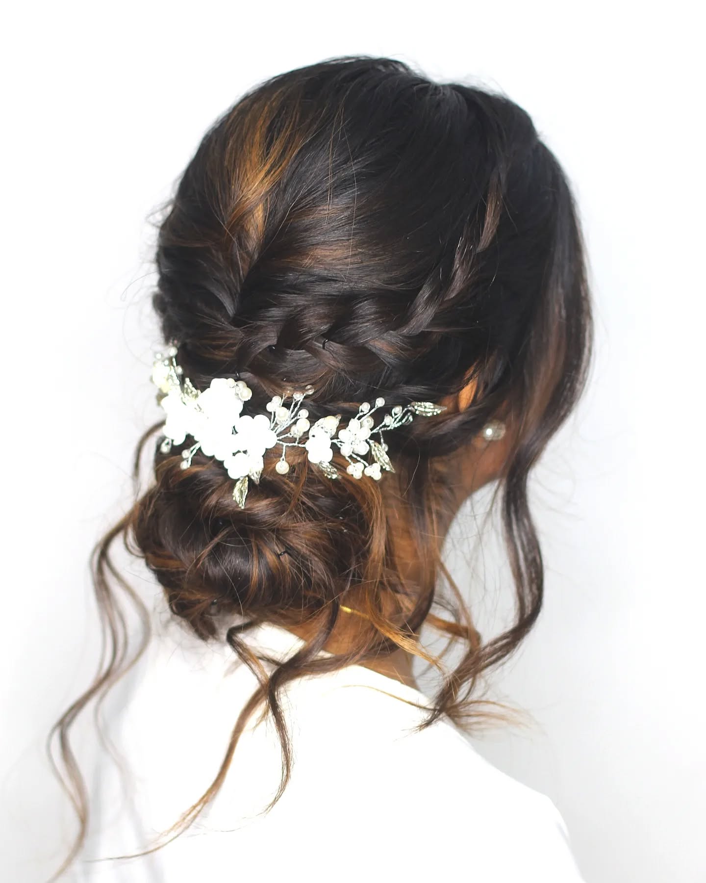 Messy Bun with Wildflowers