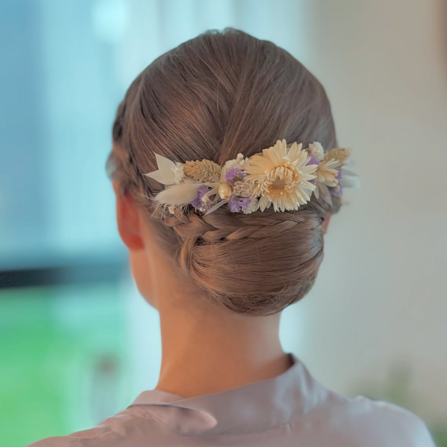 Messy Bun with Mini Succulent