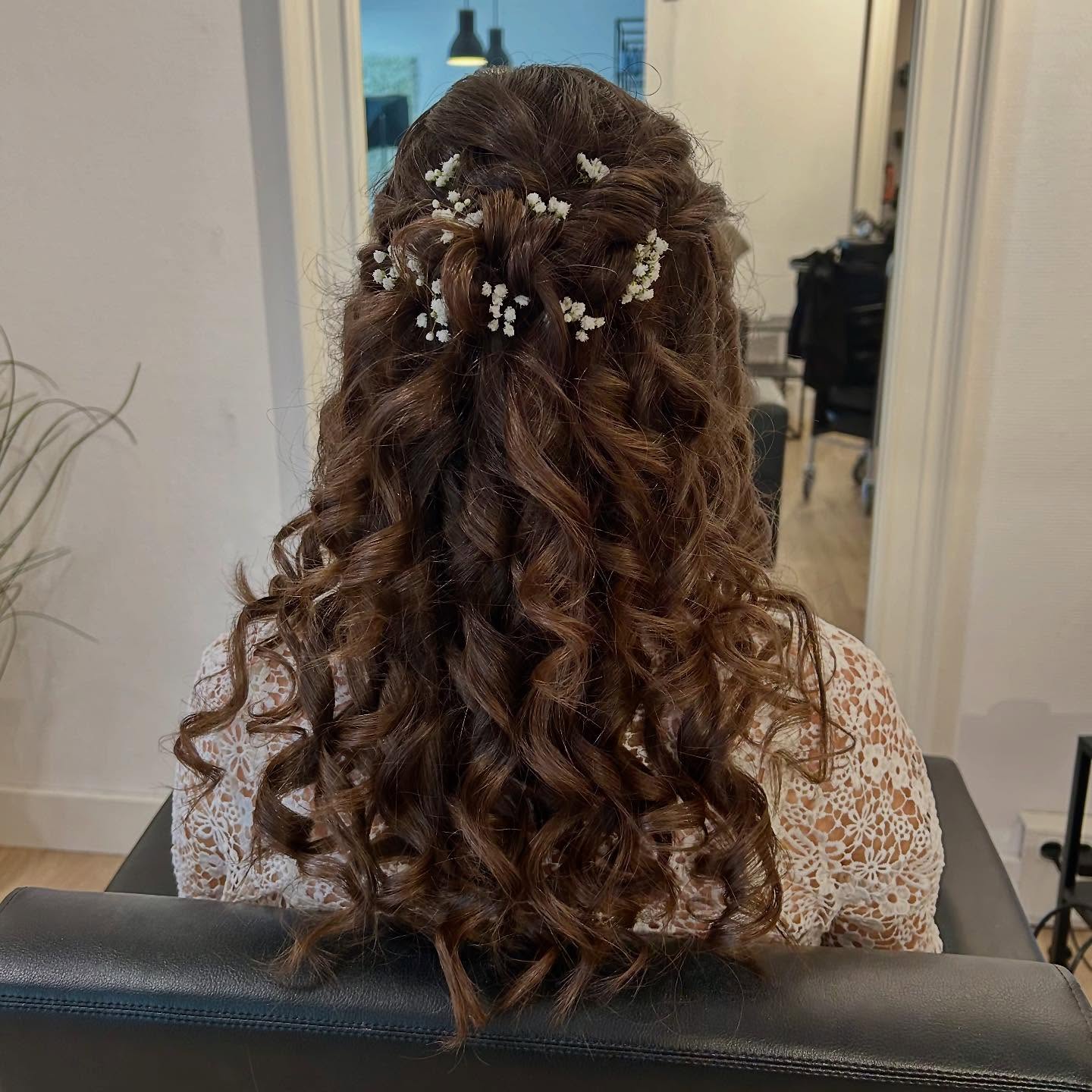 Half-Up Style with Tiny Buds