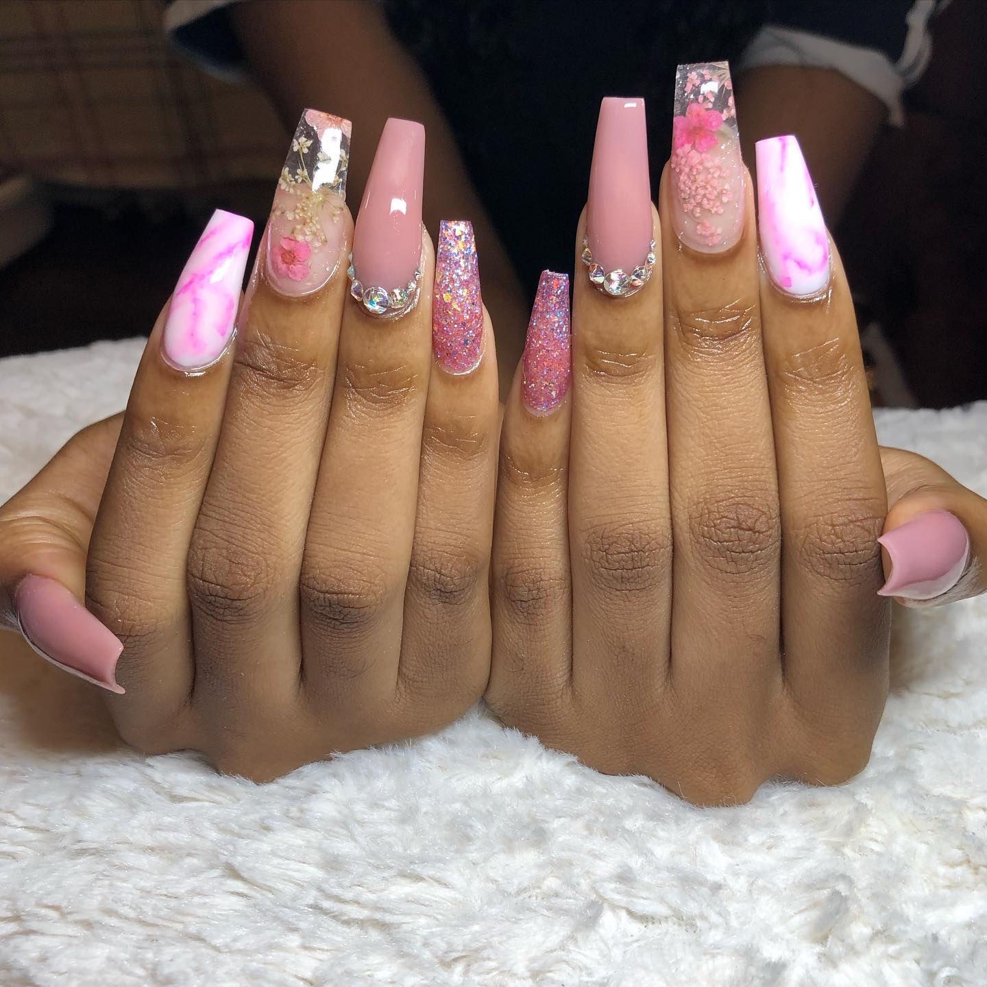 Dusty Rose with Clear Crystals