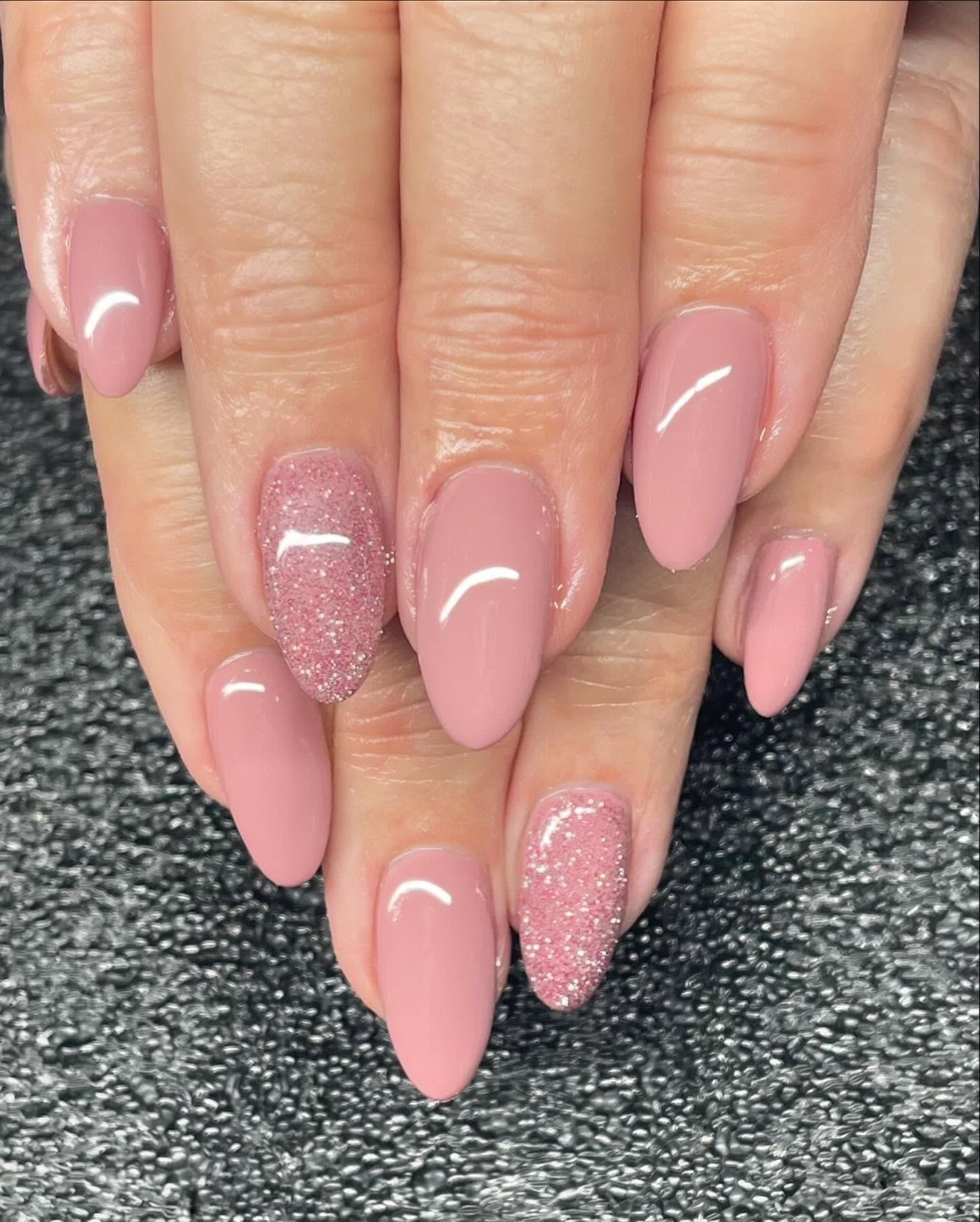 Dusty Rose with Silver Glitter Accent