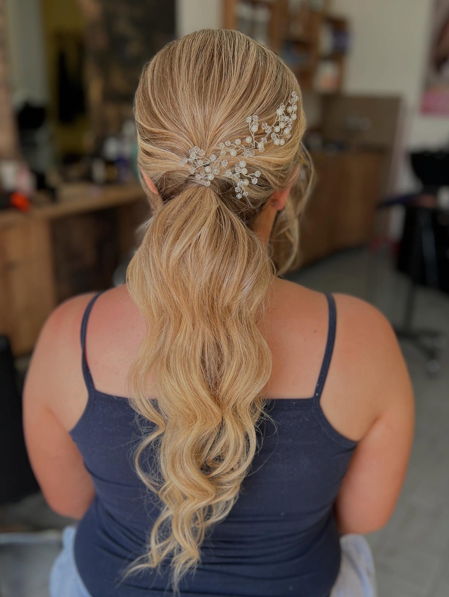 Ponytail with Floral Wrap