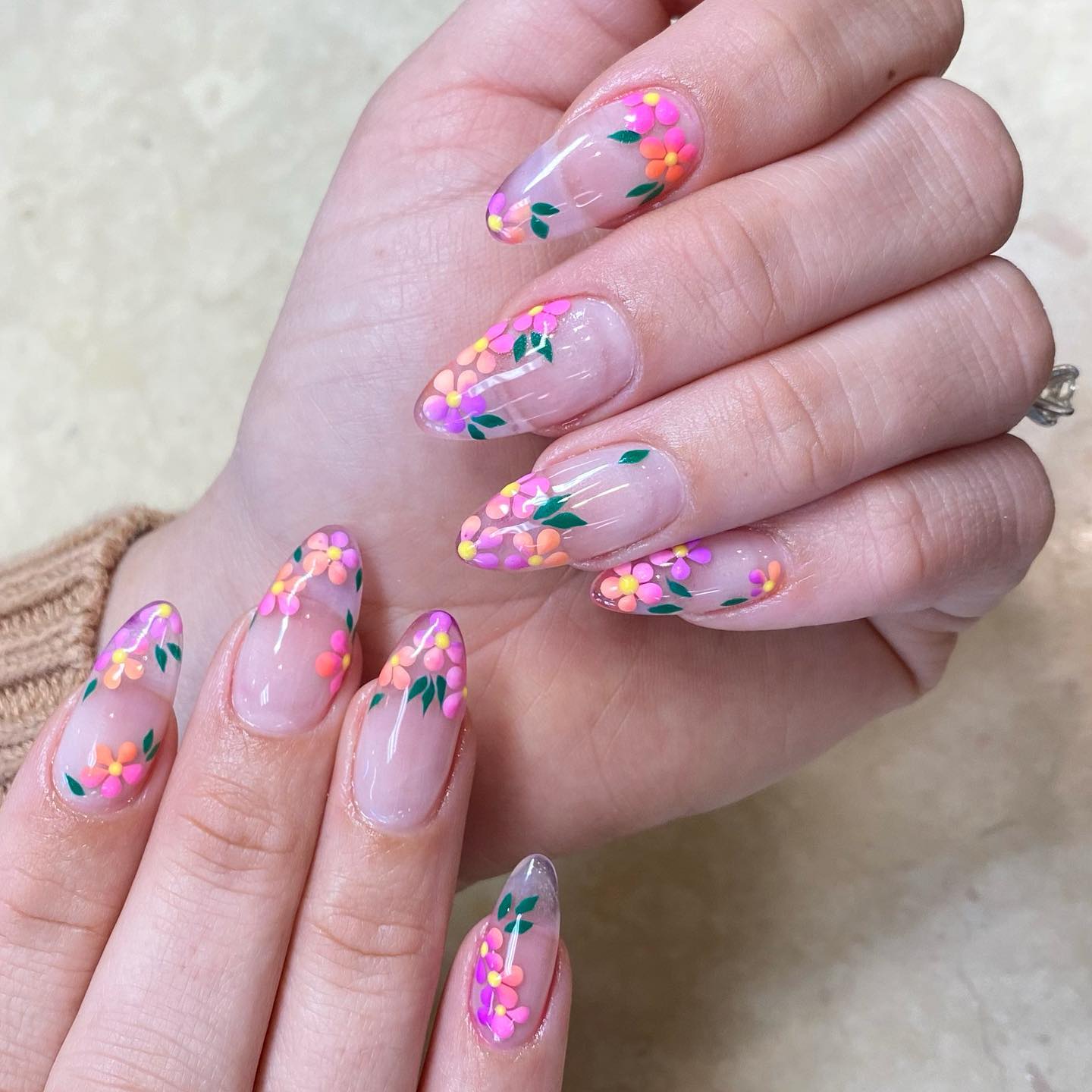 Clear Base with Pressed Flowers