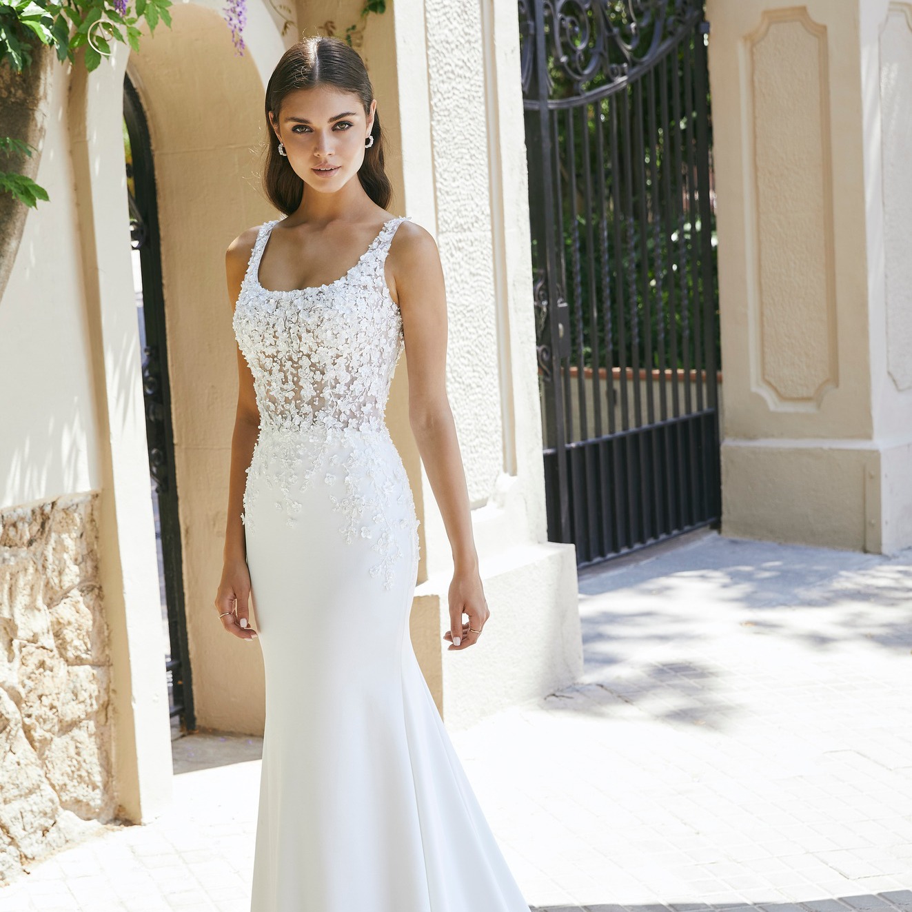 Square-Neck Fit and Flare Dress