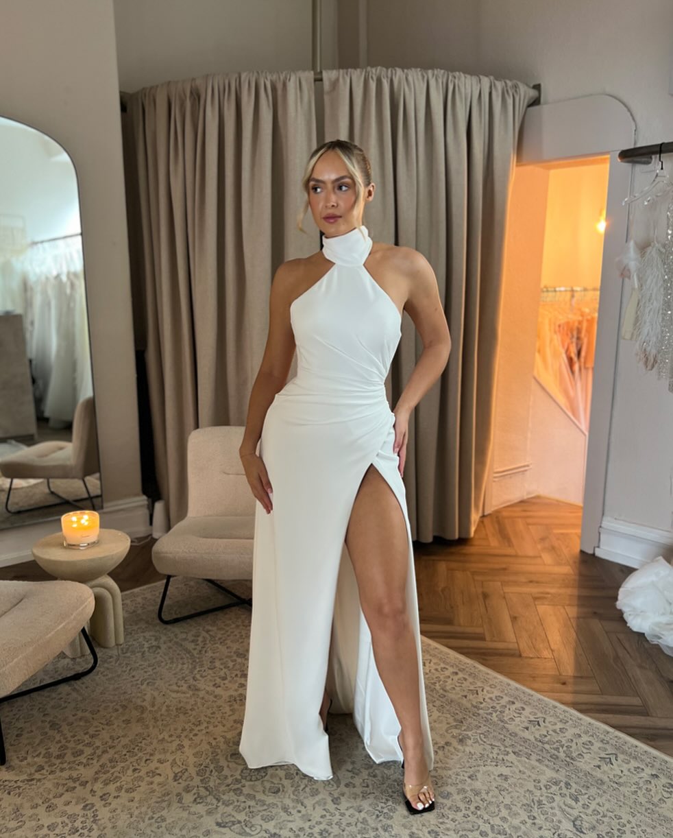 Halter-Neck Minimal Gown